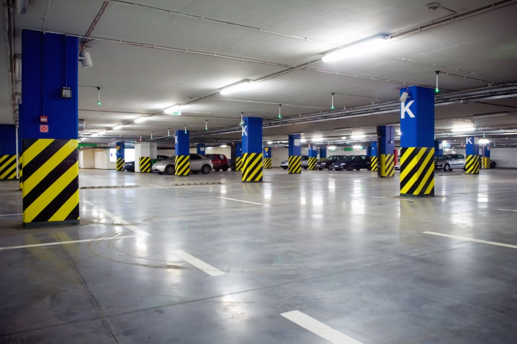 Led-lighting-application-underground-parking-garage
